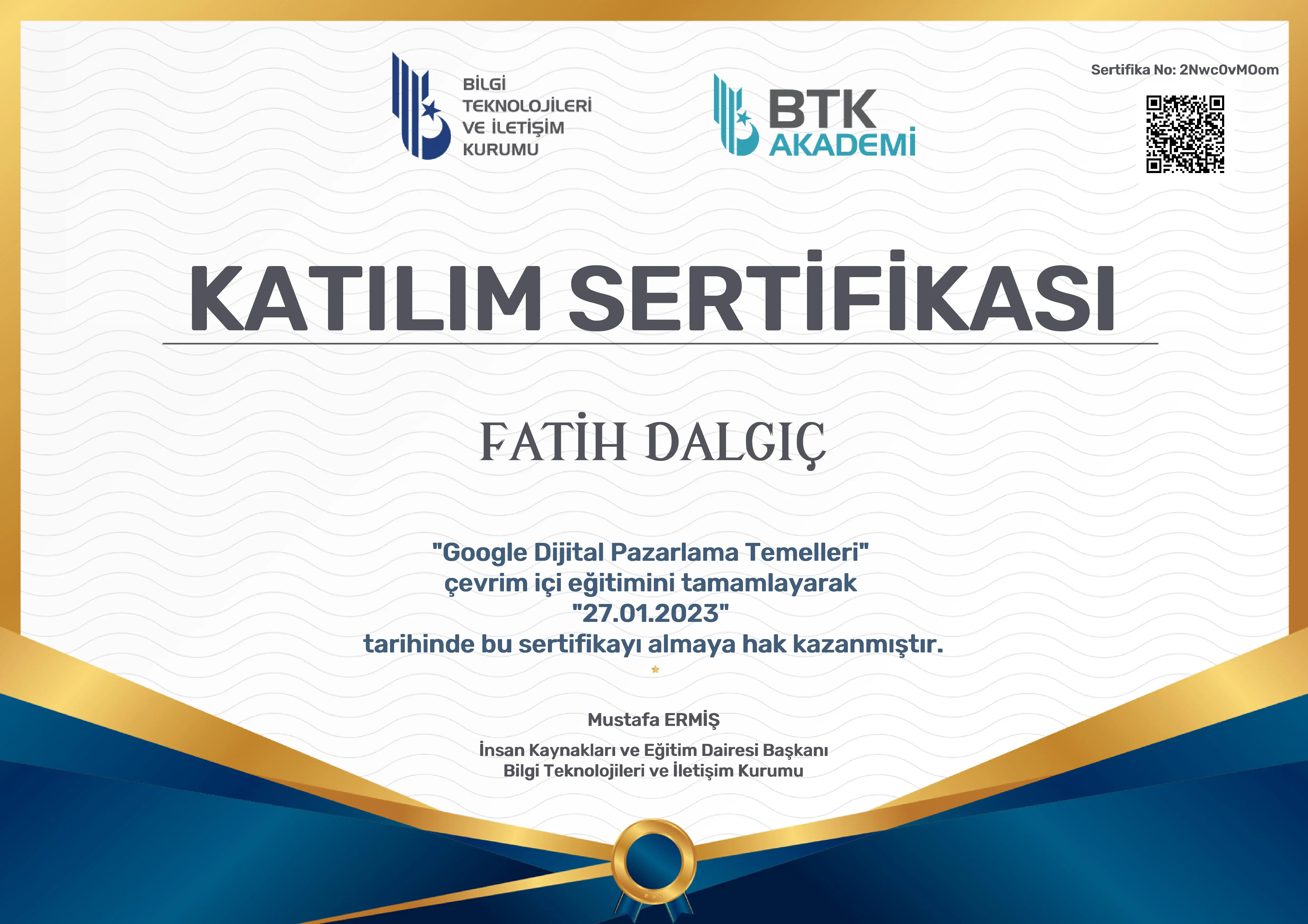 Dijital Pazarlama Sertifikası